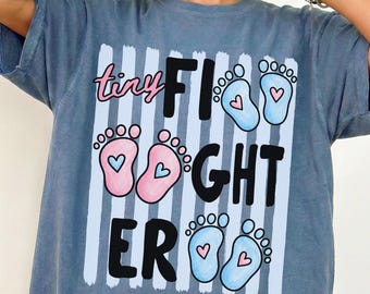 NICU Nurse Shirt, Comfort Colors, Neonatal Intensive Care Unit Tee, RN, Doctor, Crew, Tiny Fighter, Neonatal ICU, Stripe, Appreciation, Gift
