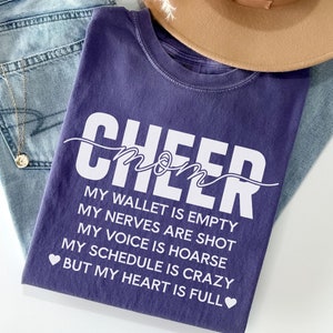 Comfort Colors®, Cheer Mom Shirt, All Star, Vintage, Funny, Broke, Competitive Cheerleading, Competition Season, Showcase, Game