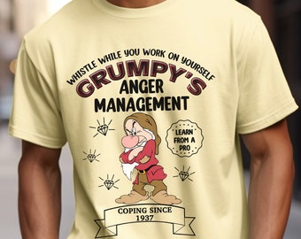 Comfort Colors - Grumpy's Anger Management - Snow White And The Seven Dwarfs - Retro - Funny - Short Sleeve T Shirt