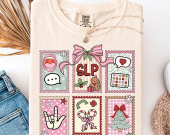 Speech Language Pathologist Christmas T-Shirt: Vintage SLP Comfort Colors Tee