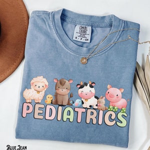 Pediatrics Shirt, PEDS Nurse Tee, Farm Animals, Comfort Colors®, Pediatrics RN, Pediatric Doctor Tshirt, PICU Tee, Gift for Pediatric Nurse