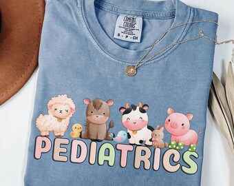 Maglietta per pediatria, maglietta per infermiere pediatrico, animali da fattoria, Comfort Colors®, infermiere pediatrico, maglietta per medico pediatrico, maglietta PICU, regalo per infermiere pediatrico