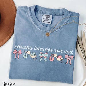 NICU Shirt, Comfort Colors®, Neonatal Intensive Care Unit Tee, Stork Bow, Coquette T-shirt, Doctor, RN, Crew, Graduation, NICU Nurse Gift