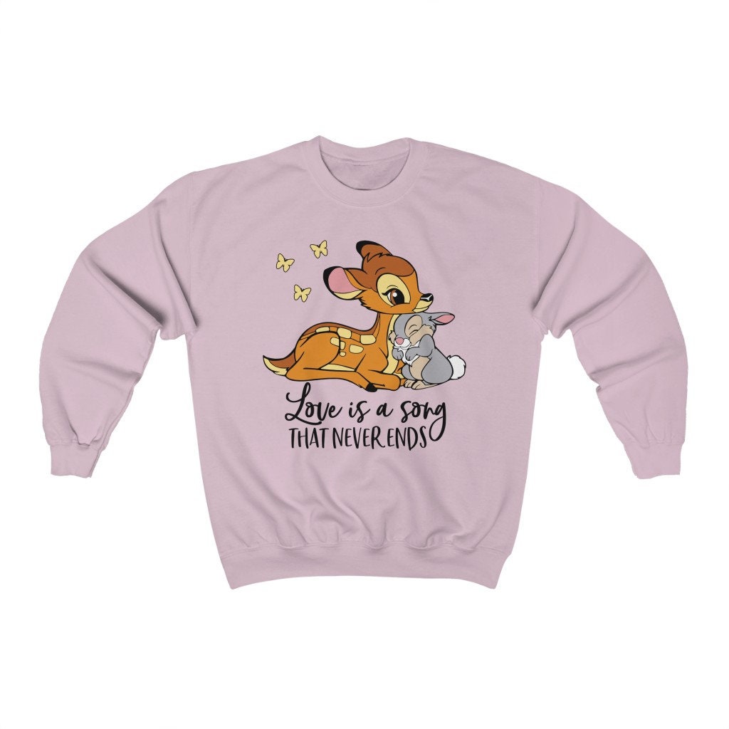 Disney Bambi Thumper Unisex Crewneck Sweatshirt Love is A Song That Never  Ends - Etsy