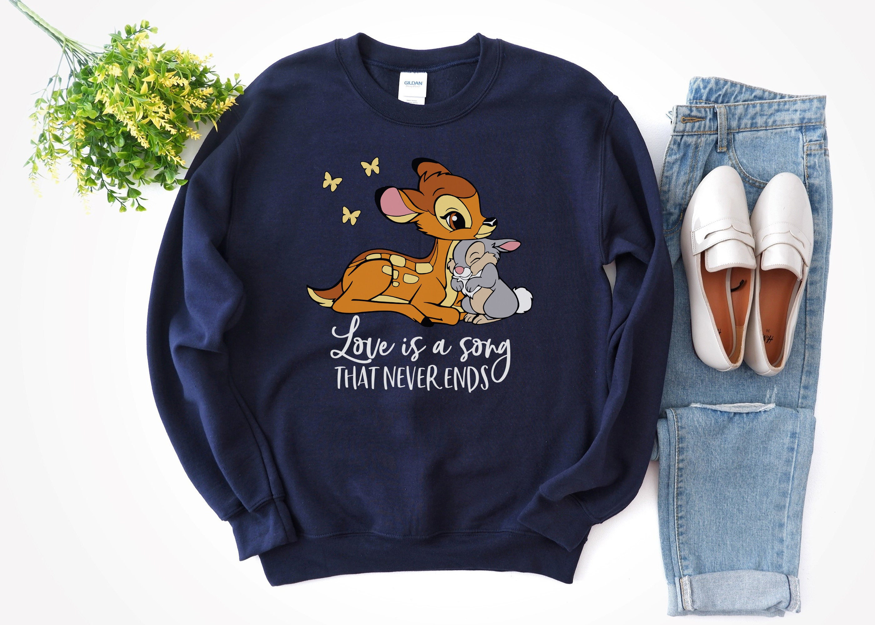Disney Bambi Thumper Unisex Crewneck Sweatshirt Love is A Song That Never  Ends - Etsy