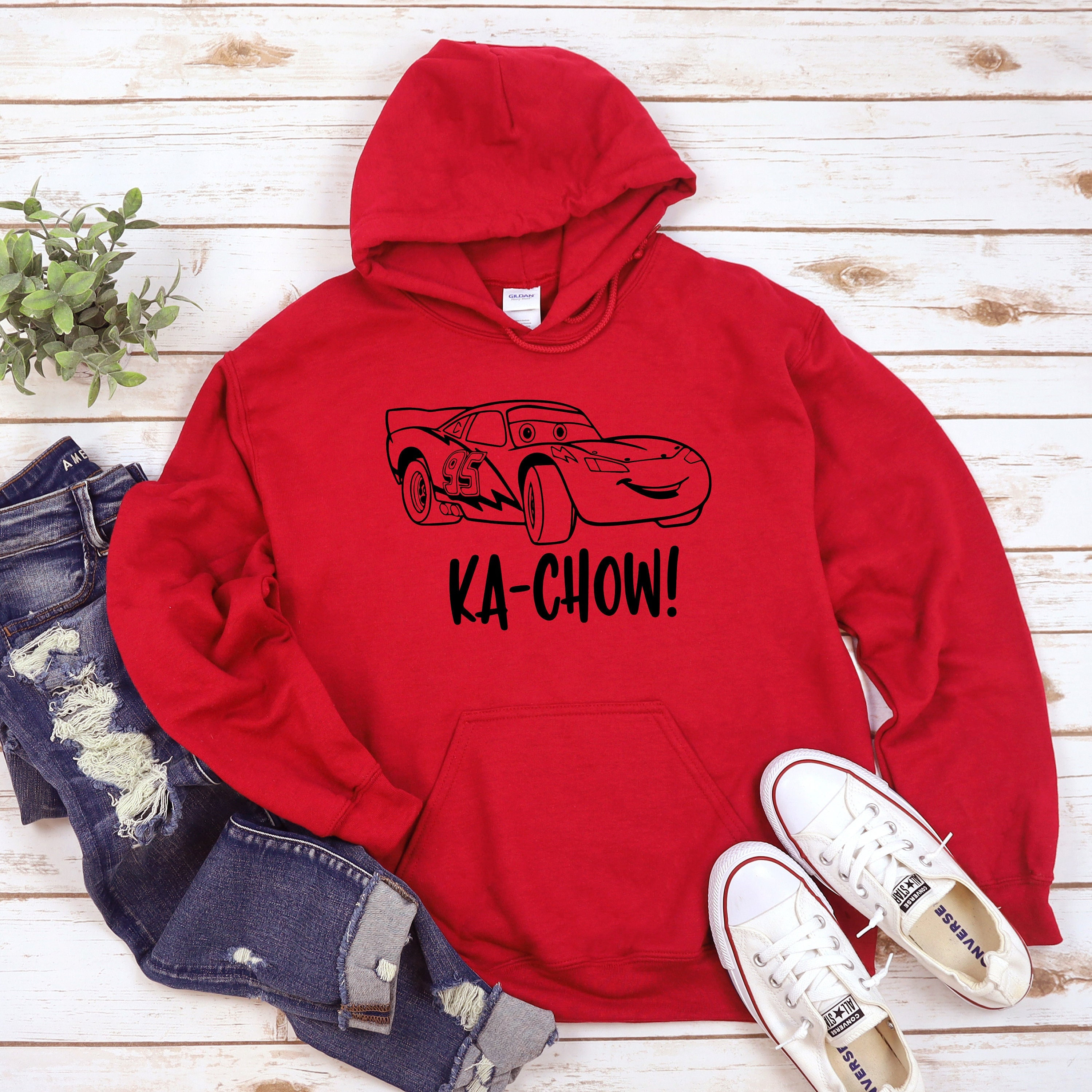 Disney Inspired Cars Lightning Mcqueen Unisex Hooded Sweatshirt Hoodie Ka- chow 