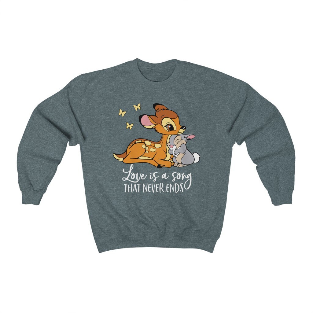 Disney Bambi Thumper Unisex Crewneck Sweatshirt Love is A Song That Never  Ends - Etsy