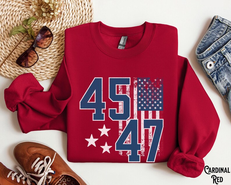 Trump 45 47, MAGA, President Trump Crewneck Sweatshirt, Sweater, 2025 ...