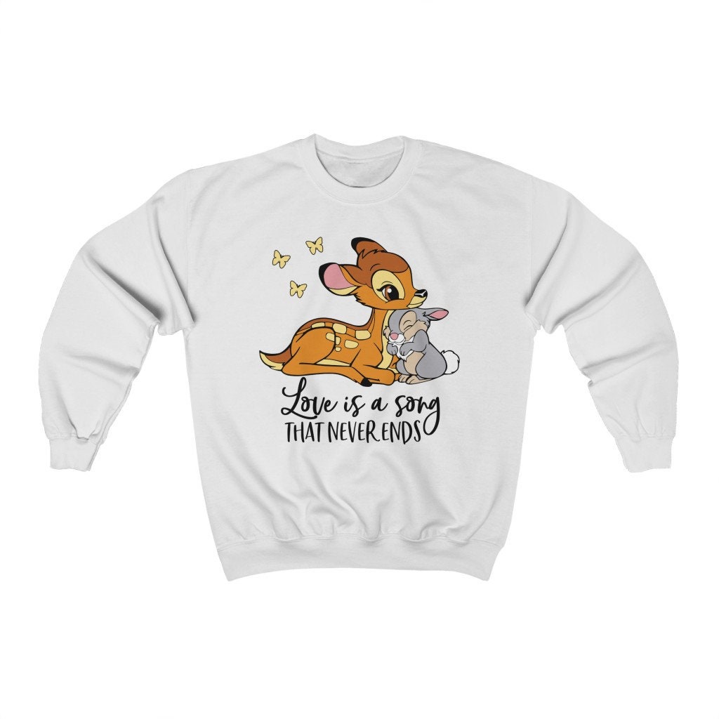 Disney Bambi Thumper Unisex Crewneck Sweatshirt Love is A Song That Never  Ends - Etsy