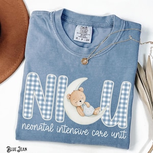 NICU Nurse Shirt, Comfort Colors, Neonatal Intensive Care Unit Tee, RN, Doctor, Crew, Teddy Bear, Gingham, Neonatal ICU, Appreciation, Gift