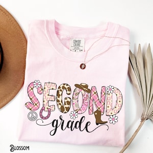 Second Grade Teacher Shirt, Teach Tee, 2nd Grade T-Shirt, Comfort Colors, Back to School, Western, Cowgirl, Appreciation, Gift for Teacher