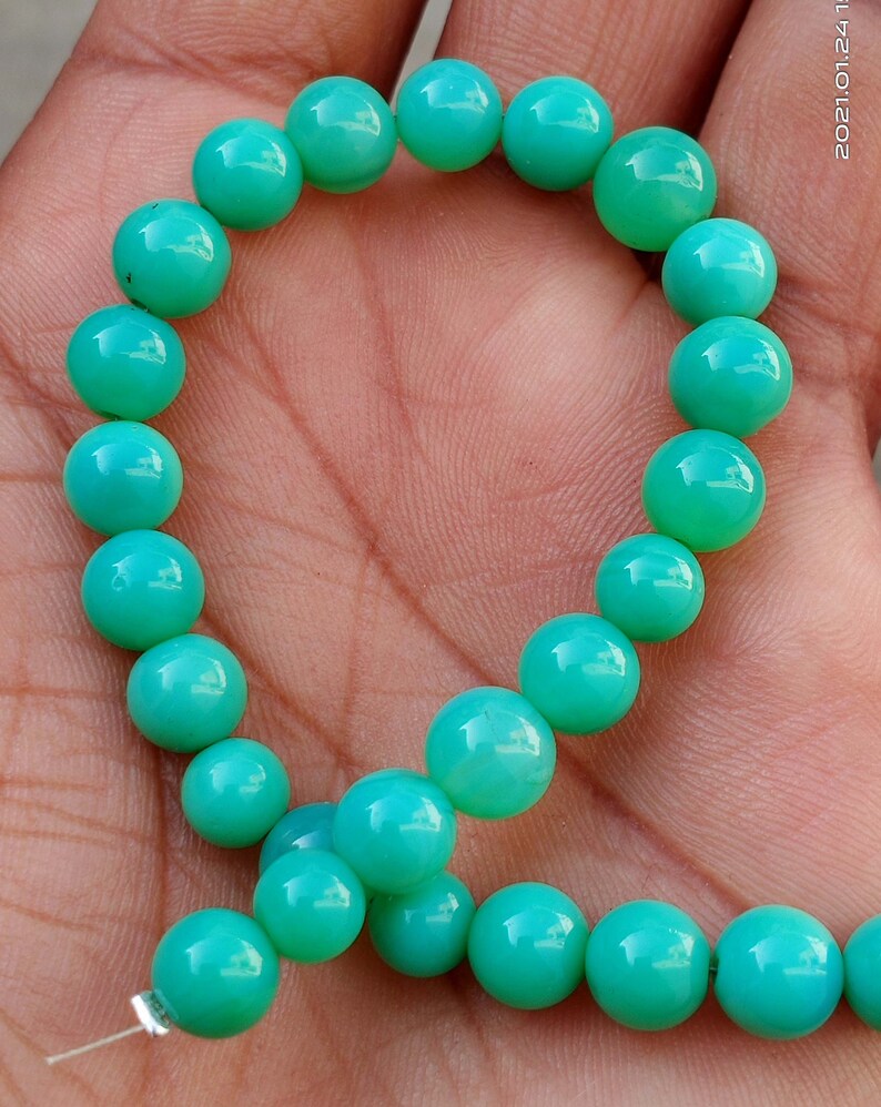 Chrysoprase Beads 56 Cts 7/'/' Inch Strand Natural Gemstone Beads Semi Precious Beads Chrysoprase Beads Smooth Beads Jewelry Beads