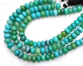 Naturalne zielone koraliki chalcedonowe Rondelle: 9-8 mm koraliki z kamieni szlachetnych do wyrobu biżuterii