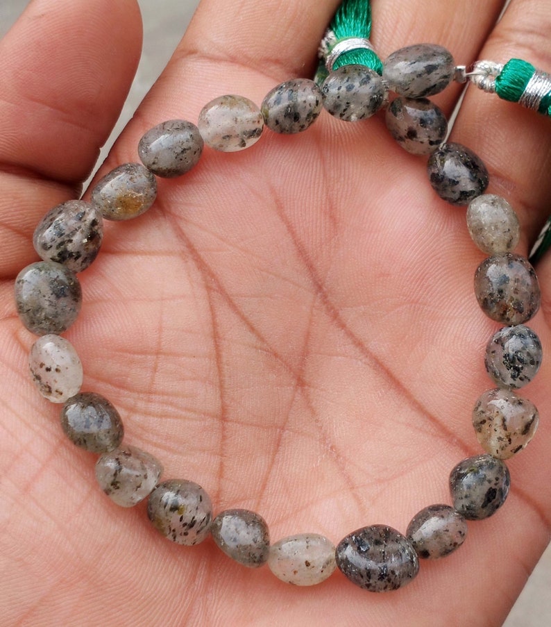 Stunning Natural Black Rutile Oval Beads Real Genuine Rutile Gemstone Smooth Beads 8/'/' Inch Strand
