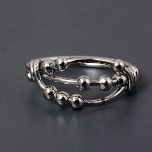Sterling Silver Fidget Spinner Ring: Anxiety Relief, Meditation Spinner Jewelry