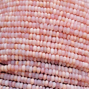 Grade AAA Pink Opal Beads 5mm, 13" Inches Full Strand Beads Smooth Beads Rondelle Shape AAA Grade