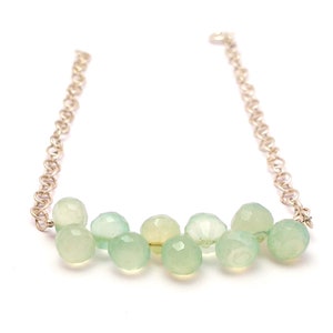Handmade Blue Chalcedony 8 MM Onion Beaded Healing Bracelet For Mother, Natural Faceted Chalcedony Gemstone 925 Sterling Silver Bracelet
