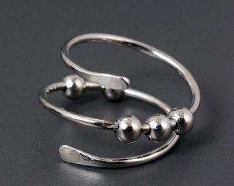 Round Beaded Brass Spinner Ring: Anti-Anxiety Fidget Jewelry