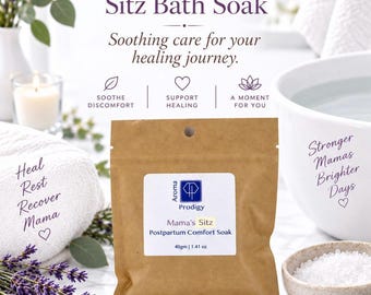 Baby Shower Gifts : Sitz Bath Bundle | Postpartum Lavender Cypress Epsom Salts | Comfort Blend Soak | New Mom Bath | Nurse Made Wellness