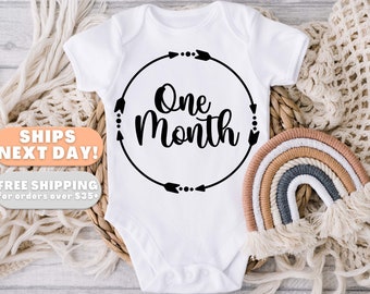 Cute Monthly Milestone Baby Onesies One Month Milestone Onesie