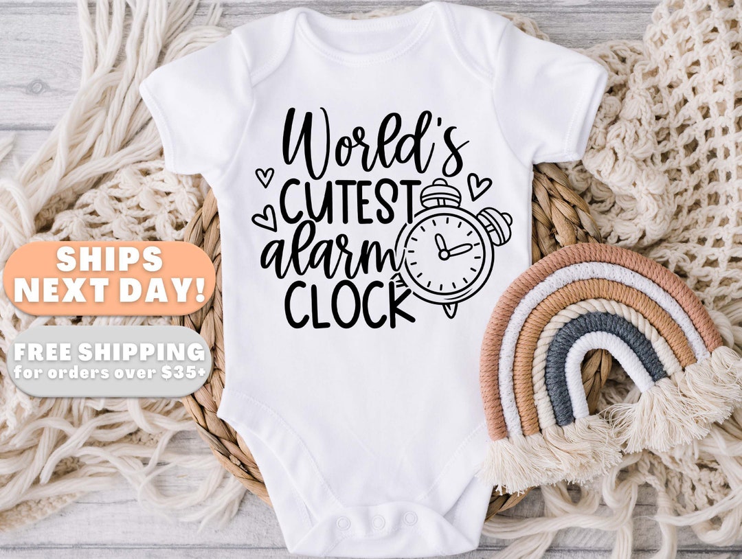 Worlds Cutest Alarm Clock Baby Onesie® Newborn Baby Onesie® Etsy