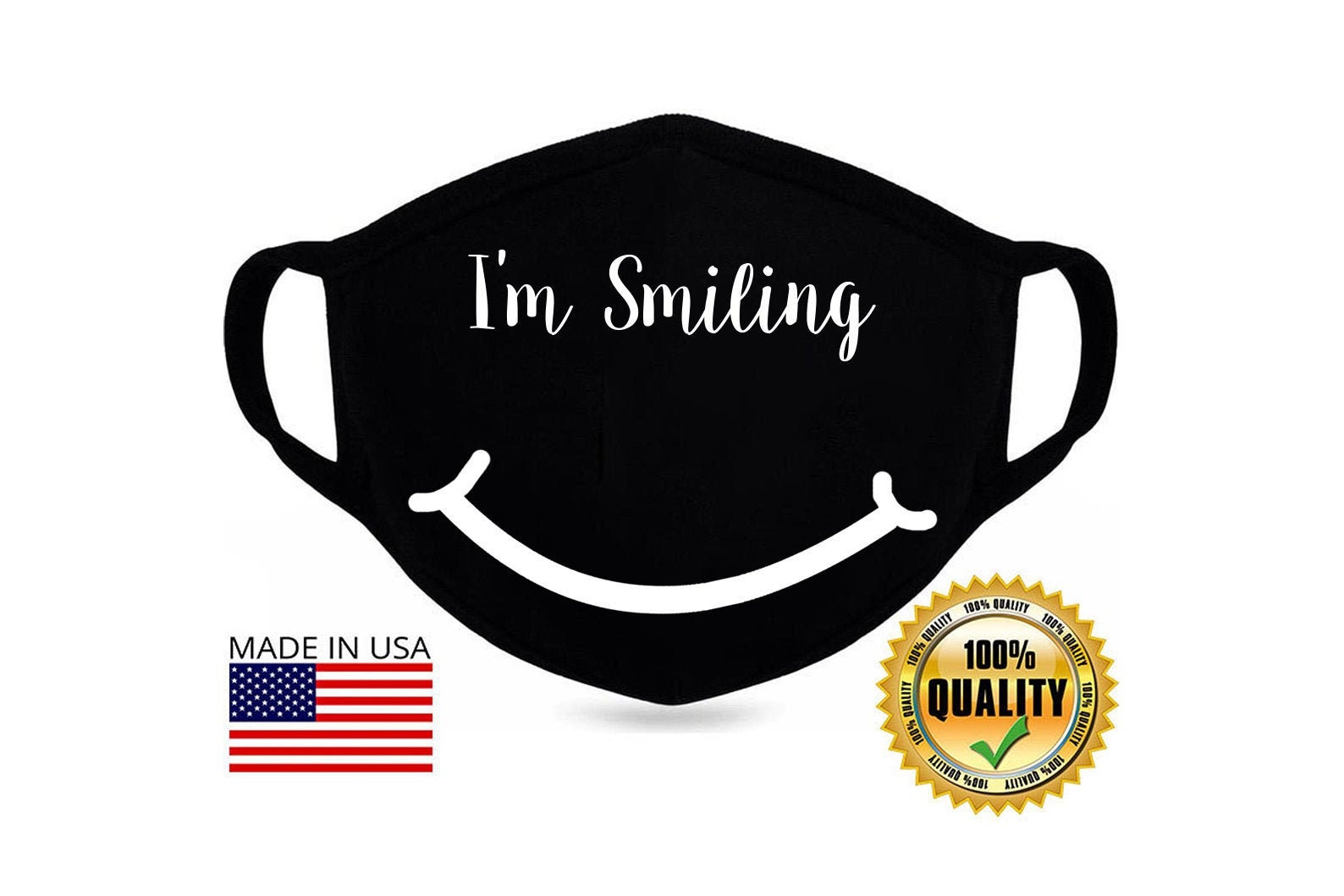 I'm Smiling Mask Smiley Face Mask Happy Mask Cute Face Etsy