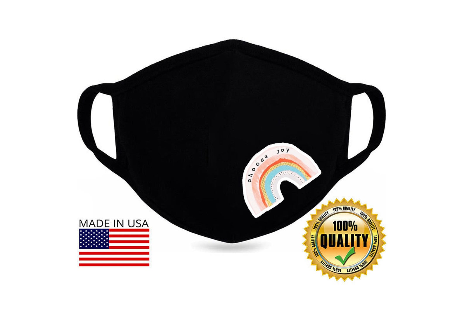 Choose Joy Mask Rainbow Mask Be Happy Mask Happiness Good Etsy