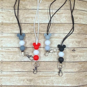 Mickey Mouse Lanyard, Teacher Lanyard, Beaded Lanyard