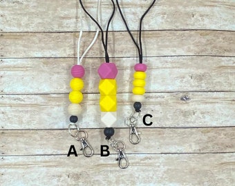 Pencil Silicone Beaded Lanyard: Teacher Breakaway Lanyard