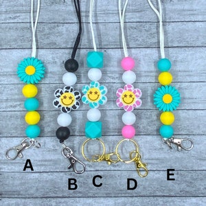 Teacher Lanyard, Flower Lanyard, Daisy Cow Print Lanyard, Teacher Gift