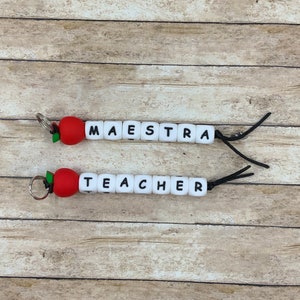Teacher Keychain, Maestra Keychain, Llavero, Gift