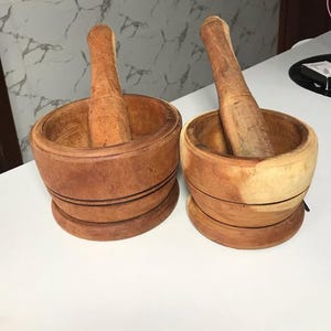 Handmade Wooden crafted mortar & pestle | Authentic African pounding pot | 3 sizes available