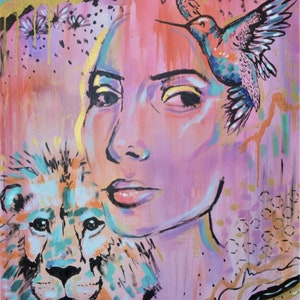 ORIGINAL Nature Portrait Abstract Acrylic 24x36 Painting