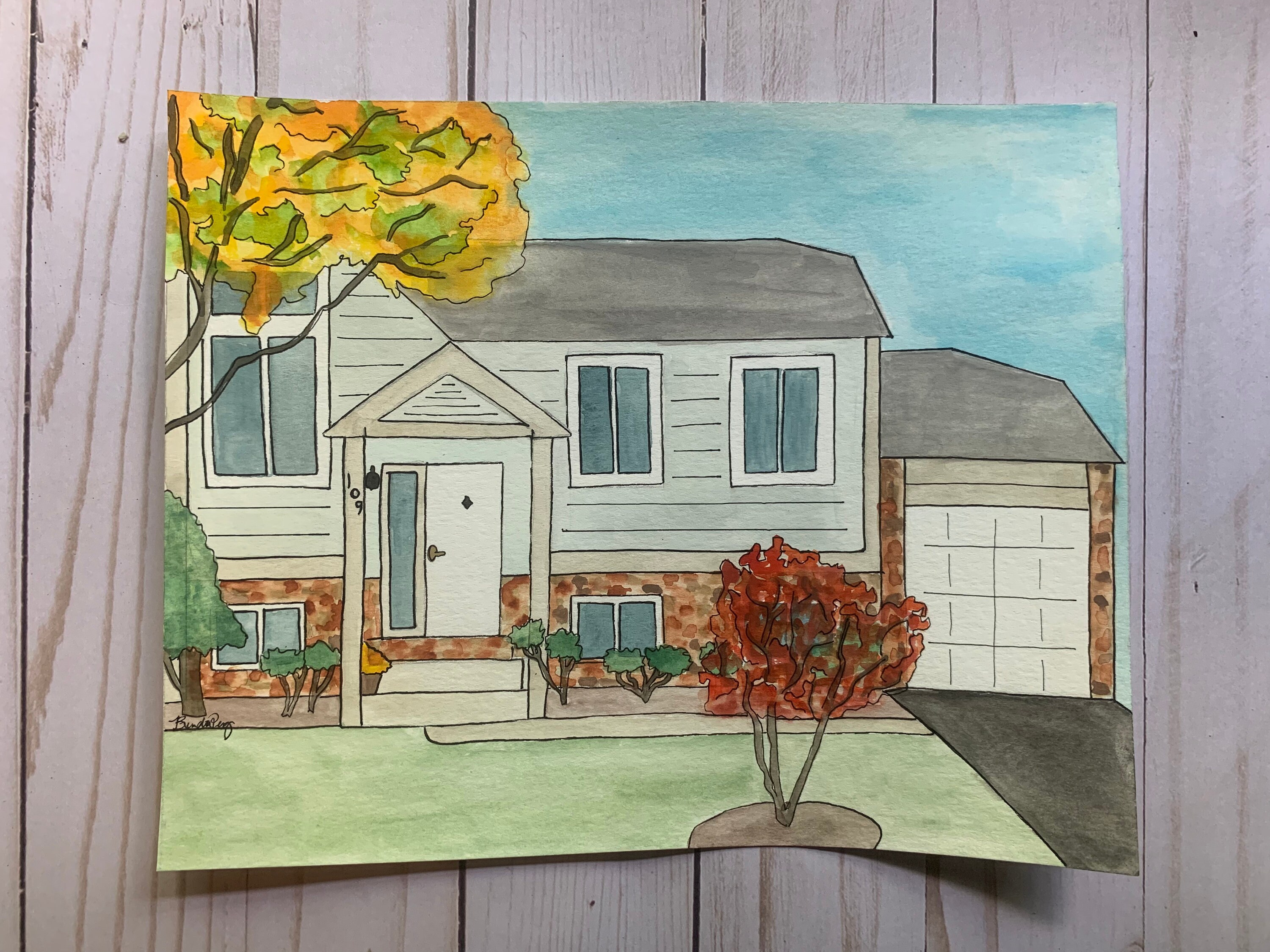 Custom Watercolor House Painting Etsy