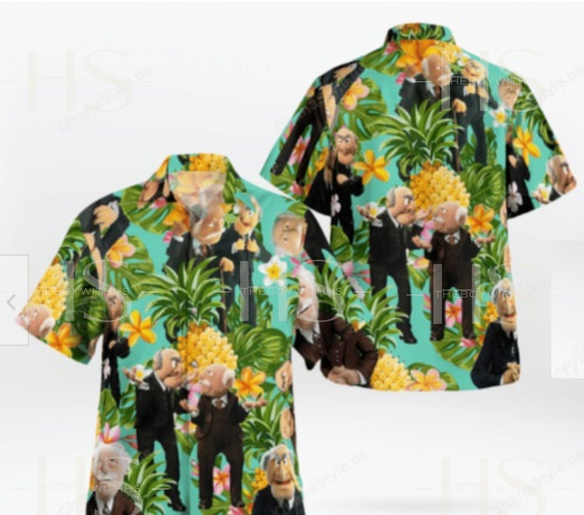 The M uppet Statler And Waldorf Pineapple Tropical Hawaiian Shirt