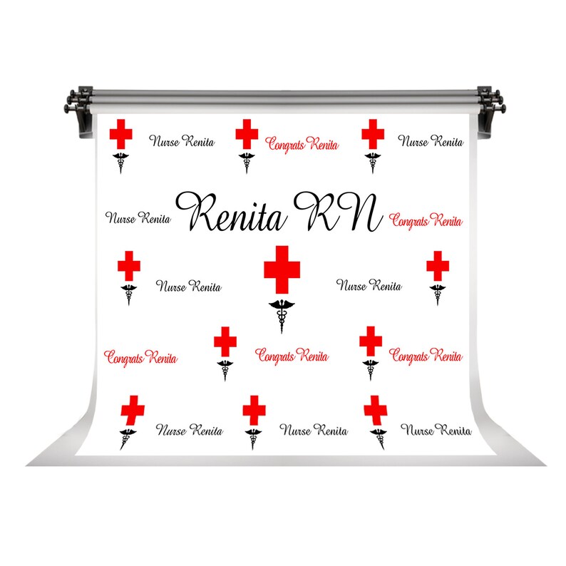 Medical Nursing School College Graduation Backdrops Photography Step and Repeat Studio Background for Retirement Party Photo Booth Props