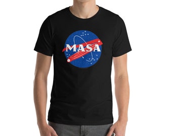 MASA space shirt prensa para tortillas inspired by NASA -parody space shirt, mexican astronaut, tortillas