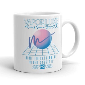 Vapor Luxe - HQ Home Entertainment Analog Video Cassette Intro - Vaporwave Sunset Palette Coffee Tea Gift Glossy Mug