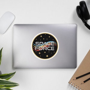 U.S. Space Force | 70's Vintage Retro Aesthetic Starfighter Morale Patch Decal Die-cut Bubble-free stickers