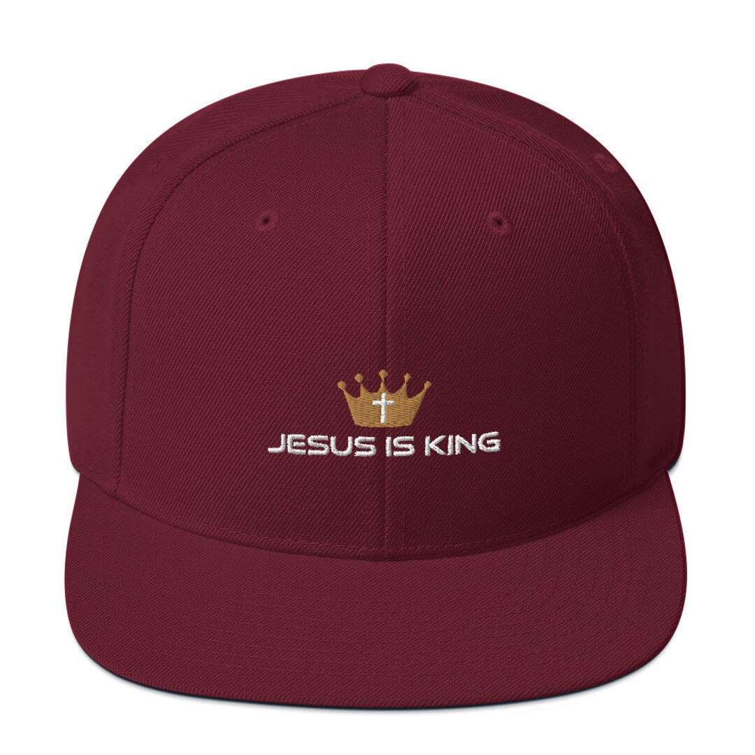 Jesus is King Cross Crown Embroidered Classic Baseball Snapback Hat ...