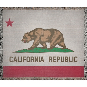 California Republic Woven Blanket Flag Banner | Made In the U.S.A. | 100% Cotton Woven Blankets Tapestry