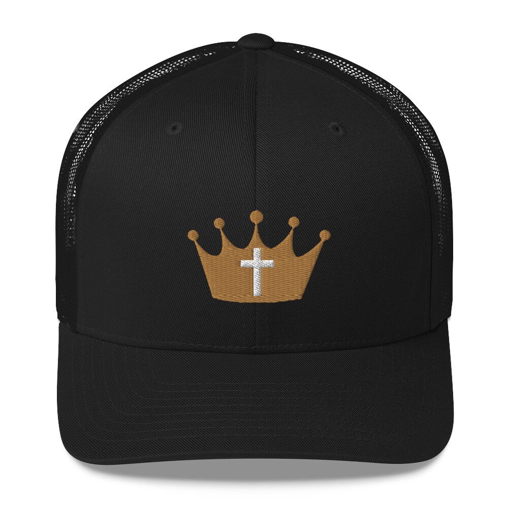 Cross Crown Embroidered Mesh Trucker Hat Cap Yeshua Messiah Prince of ...