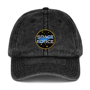 U.S. Space Force Embroidered Emblem Logo Adjustable Vintage Cotton Twill Cap Retro Aesthetic Morale Patch-Style Trump Baseball Dad Hat