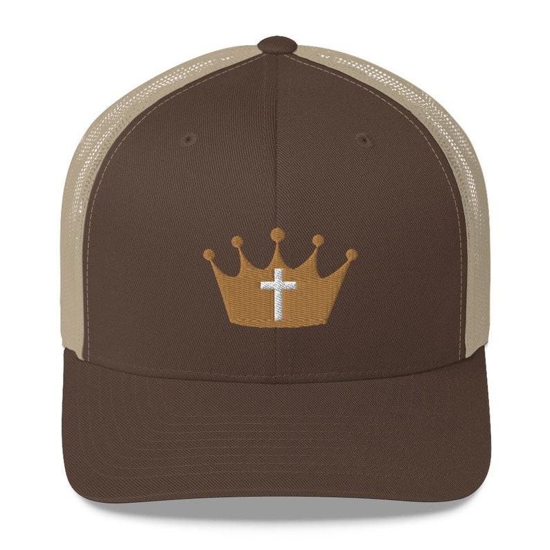 Cross Crown Embroidered Mesh Trucker Hat Cap Yeshua Messiah Prince of ...