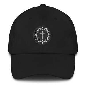 Dorn Krone Kreuz von Jesus Christus bestickt Patch-Stil Papa Hut | 100 % Chino Baumwolle Baseball Cap | Christian Faith Bekleidung Papa Hut