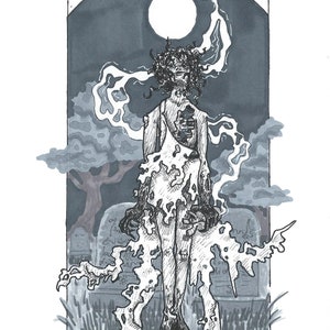 Horrific Myths: Ghoul Illustration, Digital Print, Arabic Horror Monsters and Legends, Multiple Sizes
