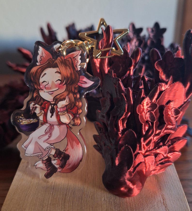 Aerith Gainsborough Kitsune Udon Keychain - Etsy