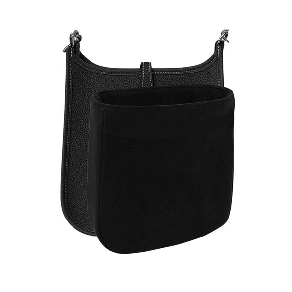 Insert Evelyne 16 TPM, organiseur de sac à main pour sac à main, similisuède noir, tissu doux, léger, solide, cadeau pour femme, Meenda