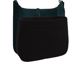 Evelyne 29 insert PM Organizer for Handbag, Black Faux Suede Fabric, Soft and Smooth, Lightweight, Gift for Women, Meenda