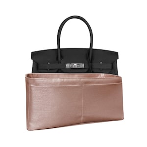 Väska för Birkin 30, Roséguldfärgat konstsilkestyg, Lätt, tunn, Robust